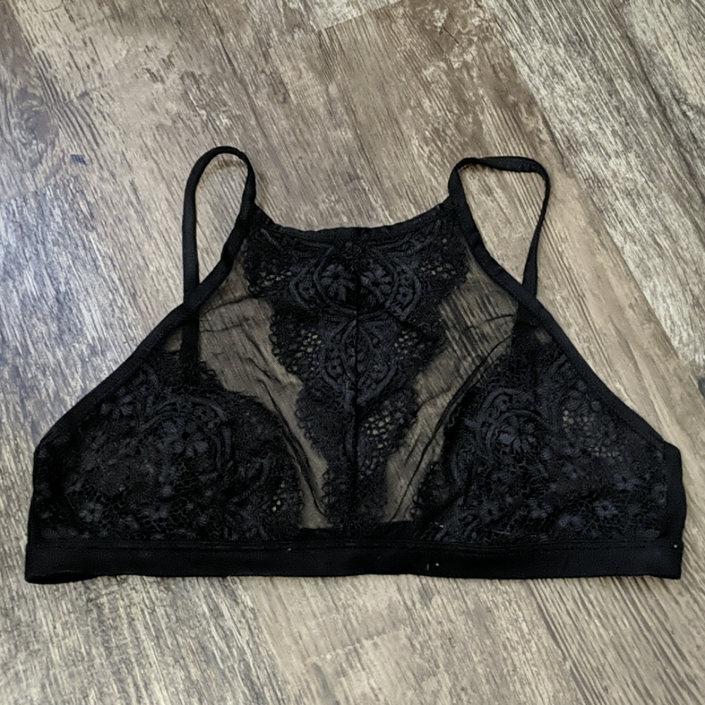 Victoria's Secret Black Lace High Neck